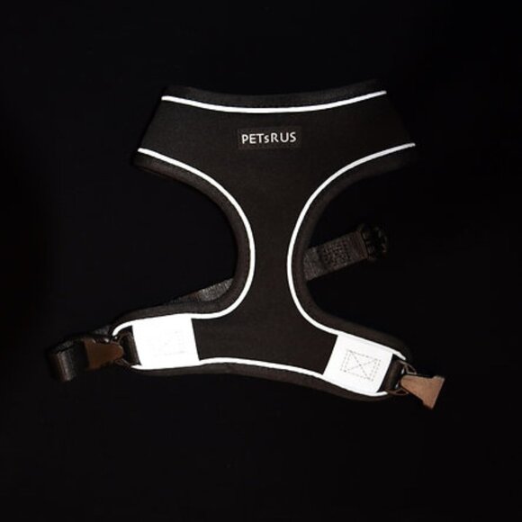 PETsRUS Premium Reversible Dog Harness Black Silver Reflective Detail Neoprene - Picture 6 of 10